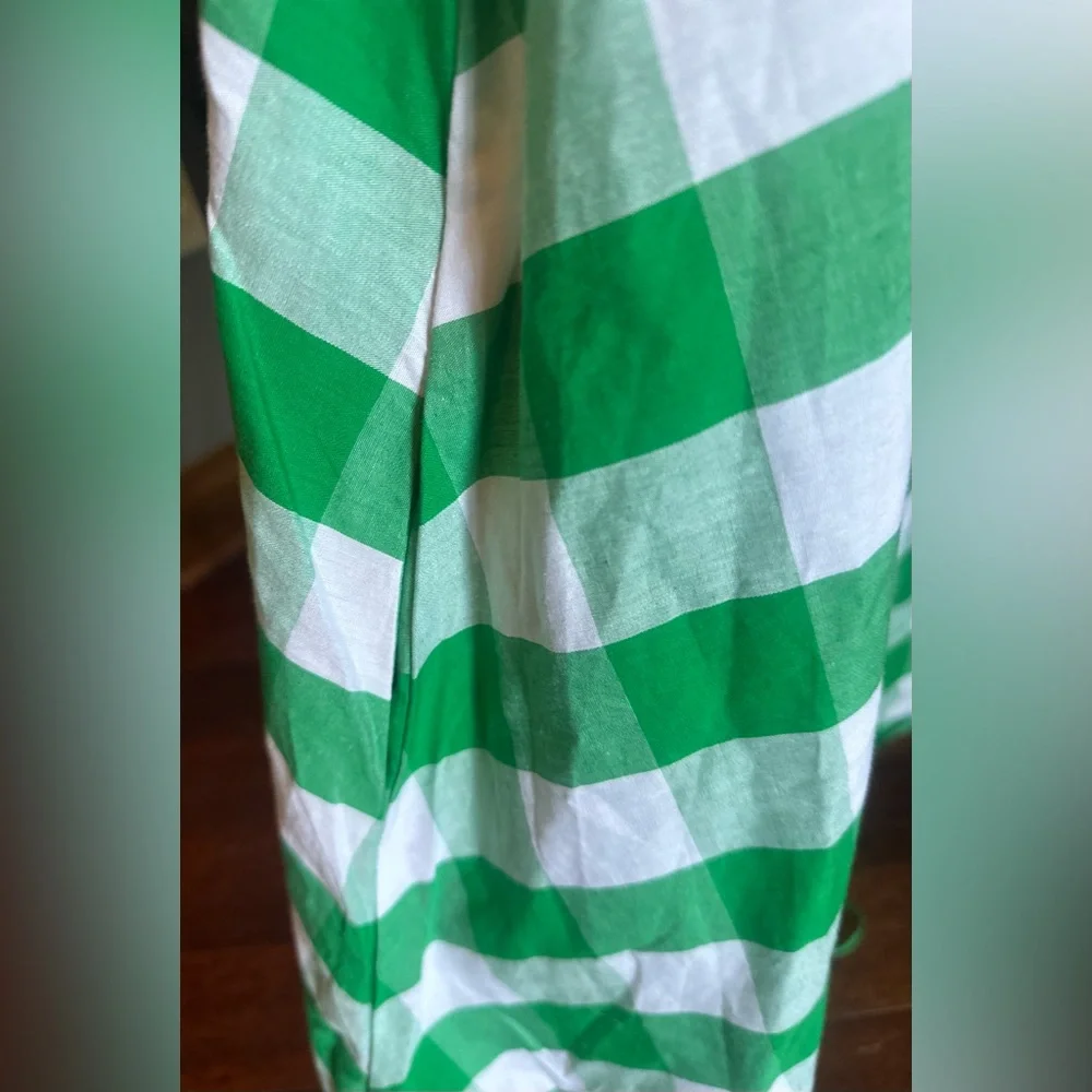 💚 Aura Green/White Checkered Dress. Pink Accents & Pockets. Women’s Large. NWOT. - Picture 11 of 14